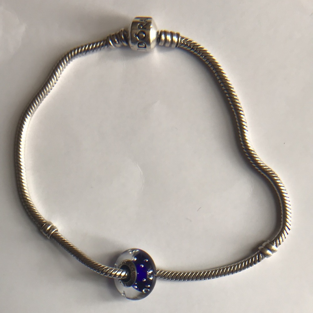 Pandora Bracelet 💯% Authentic. Marked Pandora/ ale s925 in clasp! Charm- marked